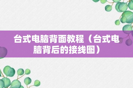 台式电脑背面教程（台式电脑背后的接线图）