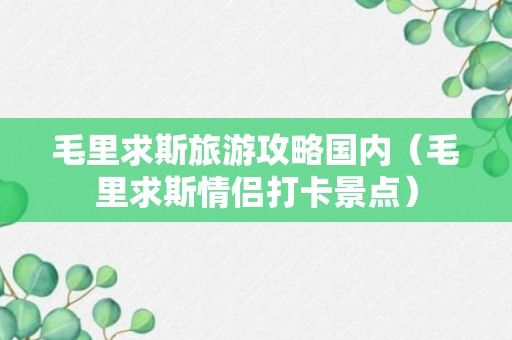 毛里求斯旅游攻略国内（毛里求斯情侣打卡景点）