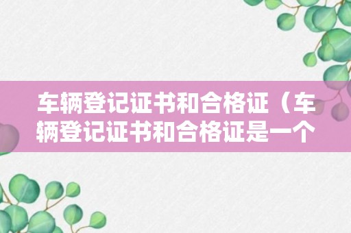 车辆登记证书和合格证（车辆登记证书和合格证是一个东西吗）