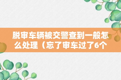 脱审车辆被交警查到一般怎么处理（忘了审车过了6个月了怎么办）