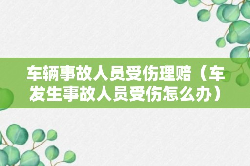 车辆事故人员受伤理赔（车发生事故人员受伤怎么办）