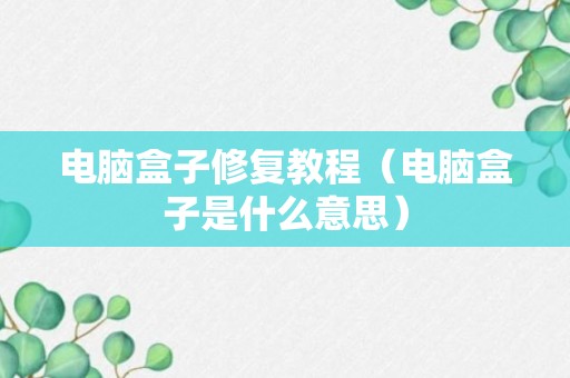 电脑盒子修复教程（电脑盒子是什么意思）