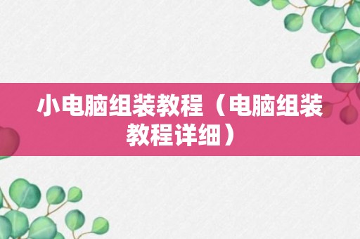 小电脑组装教程（电脑组装教程详细）