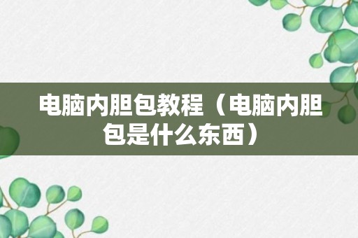 电脑内胆包教程（电脑内胆包是什么东西）