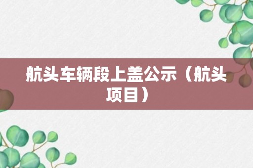 航头车辆段上盖公示（航头项目）