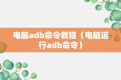 电脑adb命令教程（电脑运行adb命令）