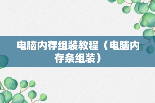 电脑内存组装教程（电脑内存条组装）