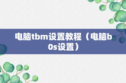 电脑tbm设置教程（电脑b0s设置）