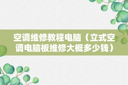 空调维修教程电脑（立式空调电脑板维修大概多少钱）