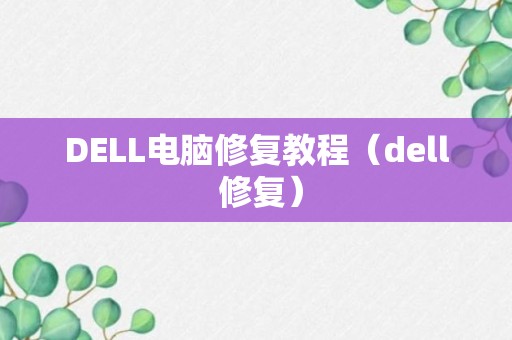 DELL电脑修复教程（dell 修复）