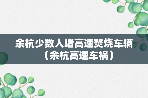 余杭少数人堵高速焚烧车辆（余杭高速车祸）