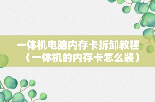 一体机电脑内存卡拆卸教程（一体机的内存卡怎么装）