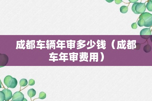 成都车辆年审多少钱（成都车年审费用）