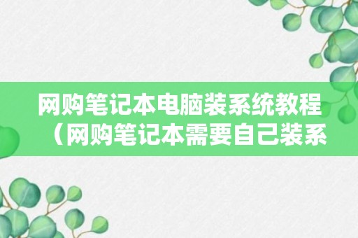 网购笔记本电脑装系统教程（网购笔记本需要自己装系统吗）