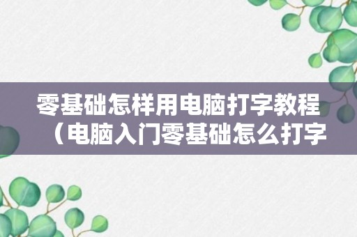 零基础怎样用电脑打字教程（电脑入门零基础怎么打字）