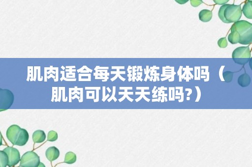 肌肉适合每天锻炼身体吗（肌肉可以天天练吗?）