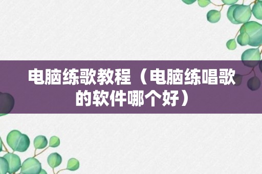 电脑练歌教程（电脑练唱歌的软件哪个好）