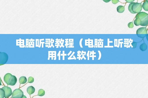 电脑听歌教程（电脑上听歌用什么软件）