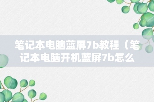 笔记本电脑蓝屏7b教程（笔记本电脑开机蓝屏7b怎么解决方法）