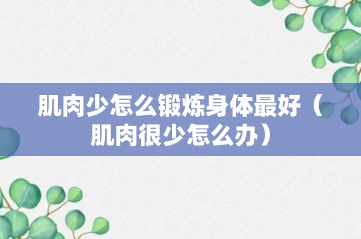 肌肉少怎么锻炼身体最好（肌肉很少怎么办）