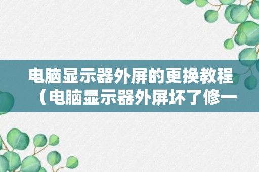 电脑显示器外屏的更换教程（电脑显示器外屏坏了修一下多少钱）