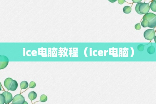 ice电脑教程（icer电脑）