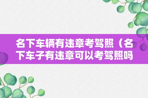 名下车辆有违章考驾照（名下车子有违章可以考驾照吗）