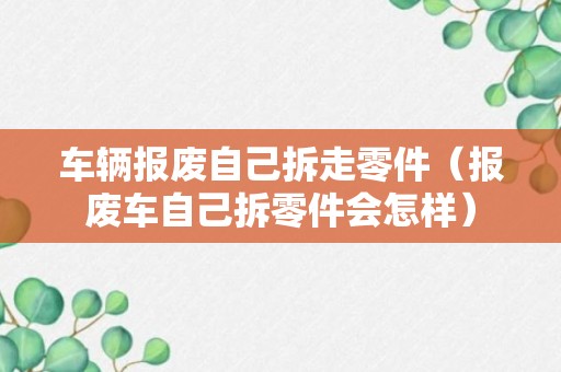 车辆报废自己拆走零件（报废车自己拆零件会怎样）