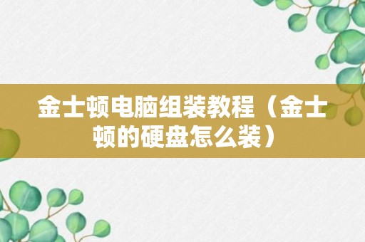 金士顿电脑组装教程（金士顿的硬盘怎么装）