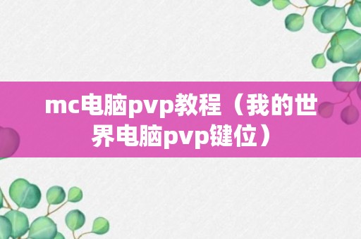 mc电脑pvp教程（我的世界电脑pvp键位）