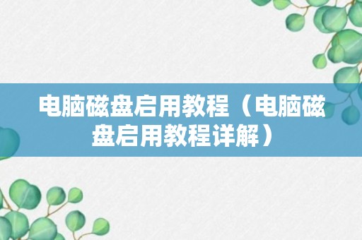 电脑磁盘启用教程（电脑磁盘启用教程详解）