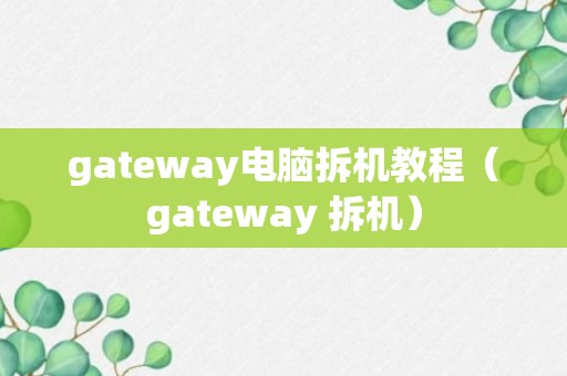 gateway电脑拆机教程（gateway 拆机）