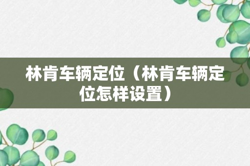 林肯车辆定位（林肯车辆定位怎样设置）