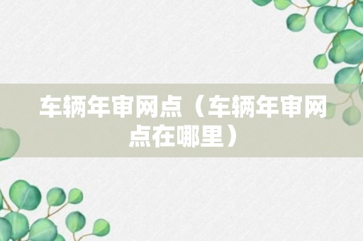 车辆年审网点（车辆年审网点在哪里）