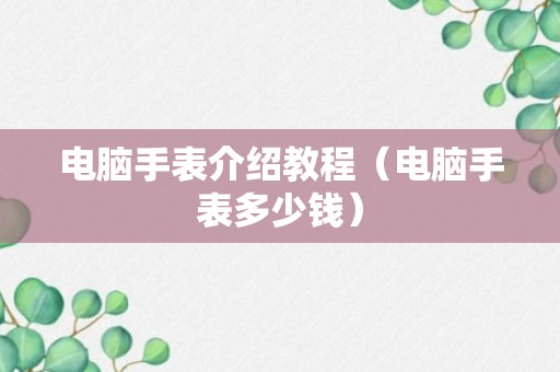 电脑手表介绍教程（电脑手表多少钱）