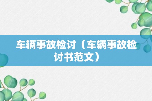 车辆事故检讨（车辆事故检讨书范文）