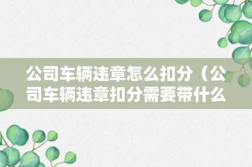 公司车辆违章怎么扣分（公司车辆违章扣分需要带什么）