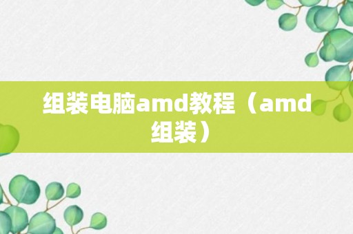 组装电脑amd教程（amd 组装）