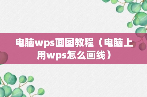 电脑wps画图教程（电脑上用wps怎么画线）