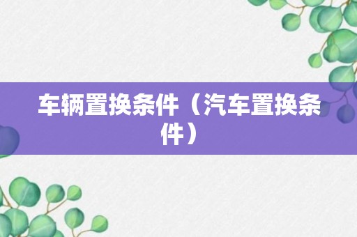 车辆置换条件（汽车置换条件）