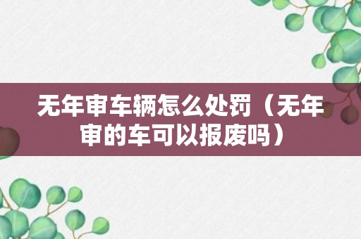 无年审车辆怎么处罚（无年审的车可以报废吗）