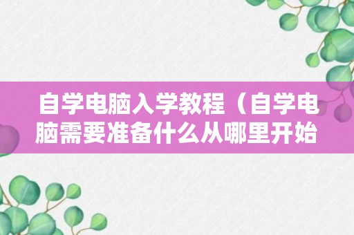 自学电脑入学教程（自学电脑需要准备什么从哪里开始）