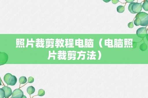 照片裁剪教程电脑（电脑照片裁剪方法）