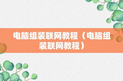 电脑组装联网教程（电脑组装联网教程）