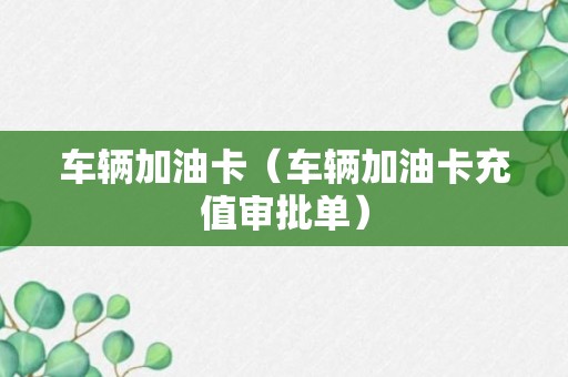 车辆加油卡（车辆加油卡充值审批单）