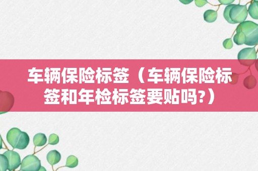 车辆保险标签（车辆保险标签和年检标签要贴吗?）