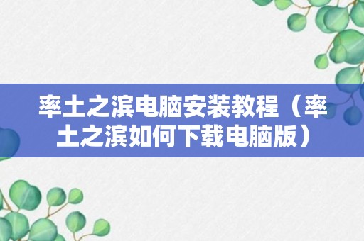 率土之滨电脑安装教程（率土之滨如何下载电脑版）