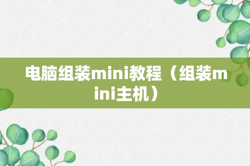 电脑组装mini教程（组装mini主机）