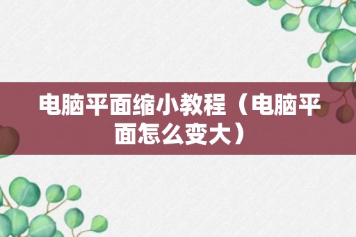 电脑平面缩小教程（电脑平面怎么变大）