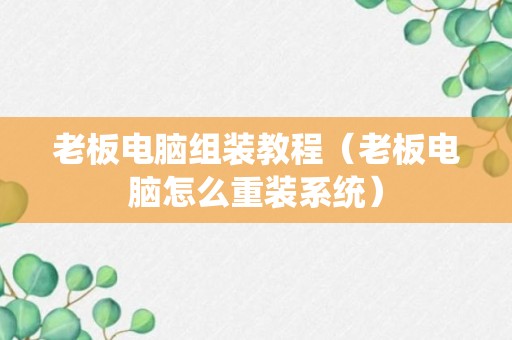 老板电脑组装教程（老板电脑怎么重装系统）